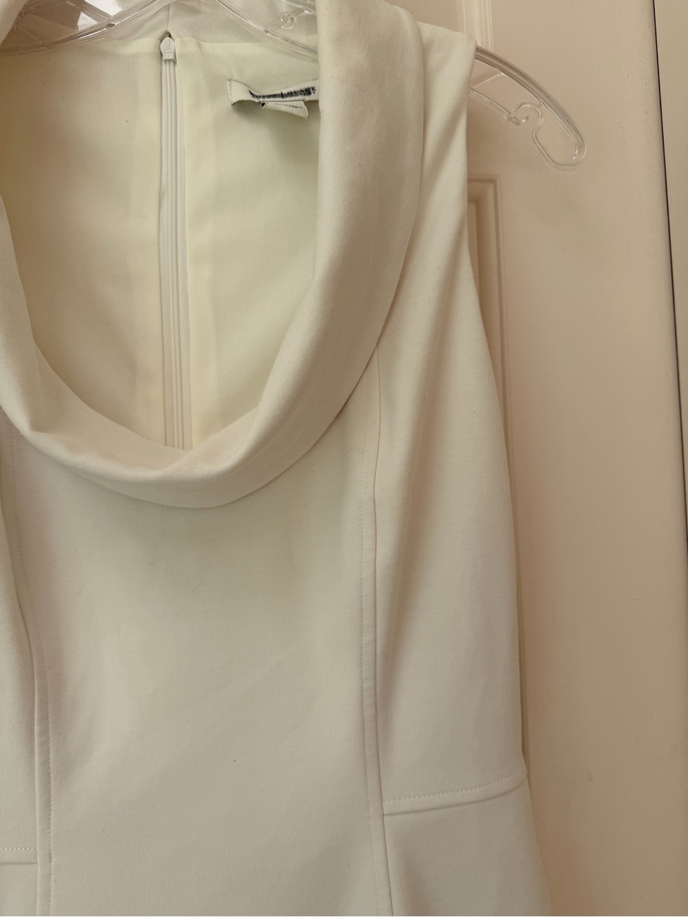 White House Black Market Cream Sleeveless Cowl Neck Sheath Dress, Sz 6 - Picture 5 of 16